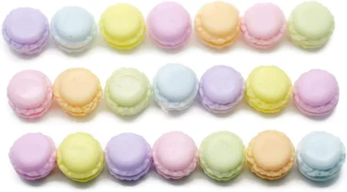 Miniatura 5 de 1shopforyou 21 piezas de mini detalles decorativos de macarrón francés – Pequeñas piezas de exhibición para decoración del hogar y estilo artesanal