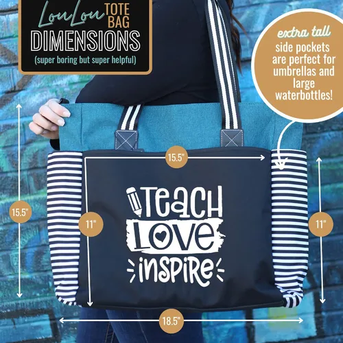 Miniatura 52 de Brooke & Jess Designs Teacher Tote Bag for Work - Teacher Handbag Gifts for Women, Teacher Bag Best Teacher Appreciation Gift