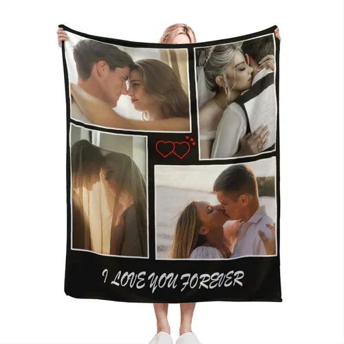 Miniatura 26 de Manta personalizada con texto fotográfico, manta de imagen personalizada para bebé, madre, padre, adultos, amigos, amantes, regalo personalizado
