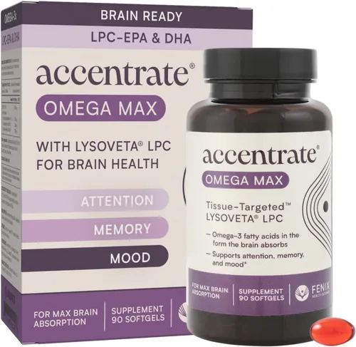 Miniatura 9 de Omega con LYSOVETA LPC Suplementos de EPA y DHA para la salud cerebral Enfoque, atención, memoria y estado de ánimo 6 veces mayor absorción