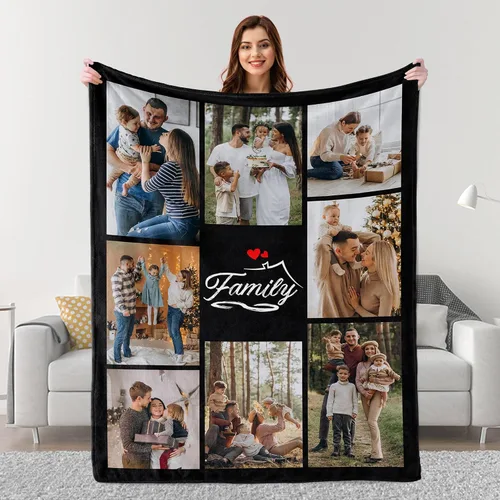 Miniatura 12 de Mantas personalizadas con fotos, regalos personalizados para parejas para esposa, marido, novia, novio, manta con imagen personalizada "I Love You