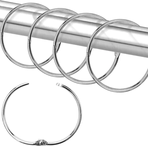 Miniatura 11 de Anillos de ganchos para cortina de ducha, 12 ganchos de ducha de metal inoxidables para cortina de ducha, anillos de ducha redondos para cortina