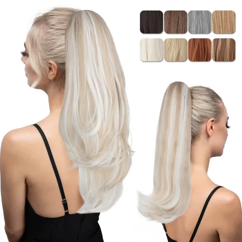 Miniatura 17 de Extensión de cola de caballo con clip de 18 pulgadas, extensiones de cabello de cola de caballo para mujeres, pieza de cabello de cola de caballo
