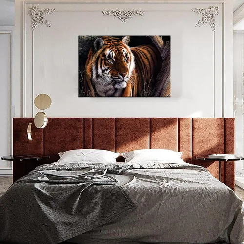 Miniatura 3 de KLVOS Lienzo decorativo para pared con diseño de animales salvajes, imágenes de tigre real de Bengala para pintura de pared, arte contemporáneo