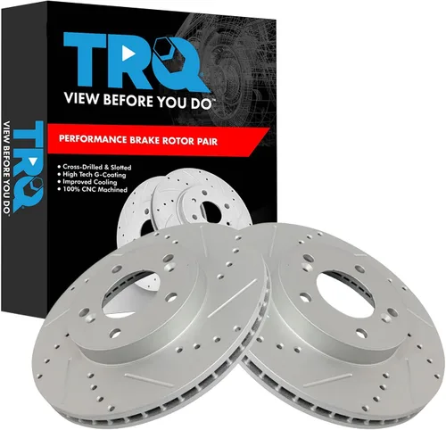 Miniatura 147 de TRQ Juego de rotores de freno de rendimiento trasero con revestimiento G premium compatible con Mazda 6 2014-2021