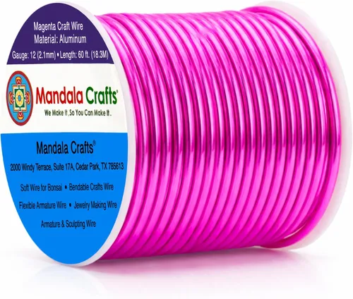 Miniatura 80 de Mandala Crafts - Alambre de aluminio anodizado de 8 calibre para hacer joyas - 9.75 m de alambre flexible negro colorido - Flexible para bonsái