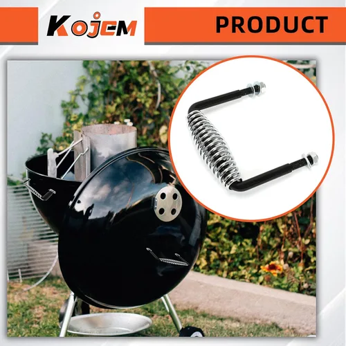 Miniatura 3 de Kojem Mango de resorte con soporte de montaje de 5 pulgadas compatible con parrilla de barbacoa, horno de leña y ahumador