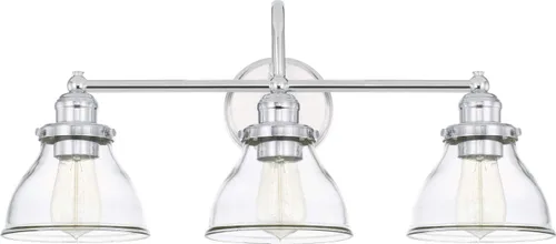 Miniatura 38 de Capital Lighting 621111PN-426 - Lámpara de pared de cristal transparente de mediados de siglo, 1 luz de 100 vatios, 10 pulgadas de alto x 6 pulgadas