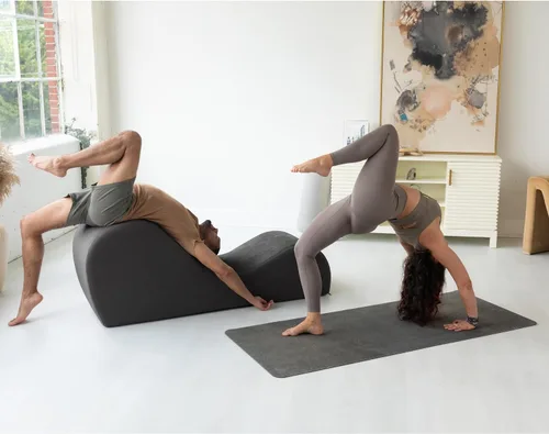 Miniatura 5 de Avana Chakra Yoga Chaise - 2 reposacabezas ajustables y asas con correas ajustables, micro terciopelo/microbucle, negro y gris