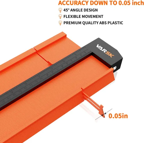 Miniatura 4 de VARSK Herramienta de perfil de medidor de contorno con luz de 5 + 10 pulgadas, herramienta de contorno y forma súper duplicadora, regalos