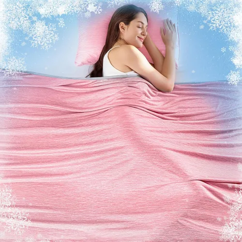 Miniatura 10 de KMUSET Manta refrescante (50 x 60 pulgadas), manta refrescante de verano de doble cara para personas que duermen con calor y sudores nocturnos