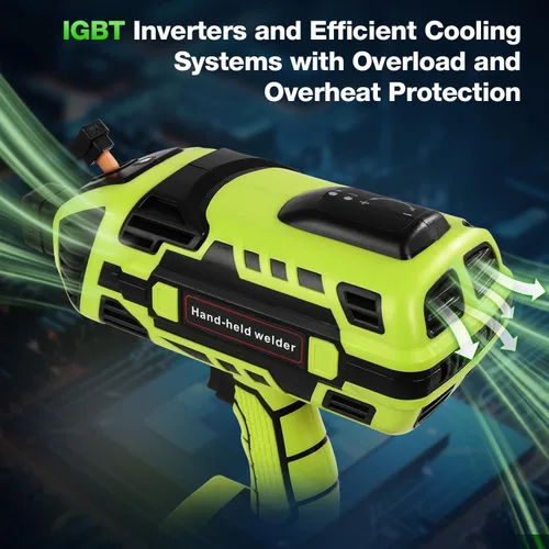 Miniatura 4 de Máquina de soldadura portátil, máquina soldadora de mano de 110 V con inversor IGBT 6 ajuste de corriente variable 20-120 amperios Salida de Verde