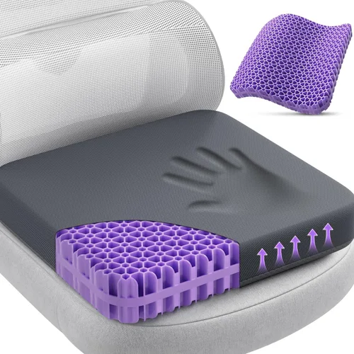 Miniatura 10 de Cojín de asiento de gel TushGuard para sentarse por mucho tiempo, diseño patentado agrandado y engrosado, refrescante y transpirable para silla