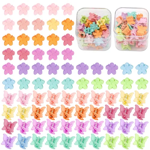 Miniatura 11 de SuPoo Pinzas pequeñas para el cabello, mini garras de flores, 20 piezas de accesorios para cola de caballo, garras de peinado de cabello de 1.1