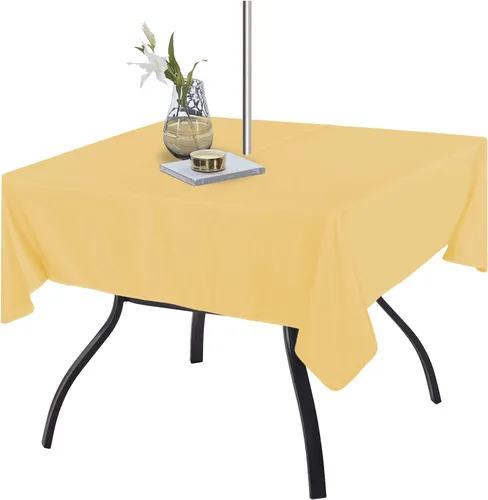 Miniatura 11 de Fitable Cubierta de Mesa Ovalada Oblonga para Exteriores e Interiores - Mantel Lavable Impermeable Sin Arrugas con Cremallera y Orificio para Beige