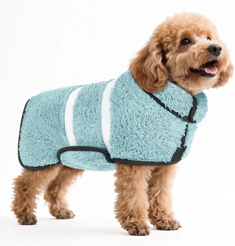 Miniatura 32 de Bienbee Bata de baño para perro, de secado rápido, súper absorbentes, para perros pequeños, medianos y grandes, abrigo de secado para después