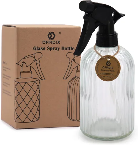 Miniatura 11 de OFFIDIX Regadera de vidrio, botellas de spray manuales, botella de spray de 13.5oz/0.4L con boquilla ajustable para jardinería interior y exterior