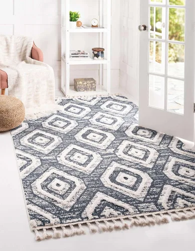 Miniatura 18 de Unique Loom Cherokee Collection Gatlinburg - Alfombra rectangular de 2 x 3 pies 1 pulgada, color blanco y negro
