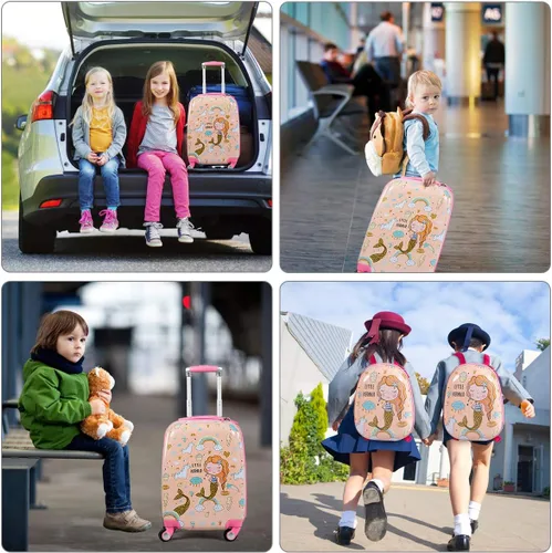 Miniatura 7 de HONEY JOY 2 piezas de equipaje de mano para niños, Mermaid, S, Viajar
