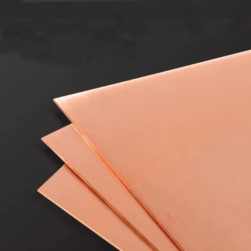 2 Pcs Láminas de Cobre, 10" x 8", Calibre 20 (0.8mm) de Grosor, Película de Doble Cara Adherida 99.9% Láminas de Cobre Puro Placas de Metal para