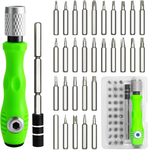 Juego de destornilladores de precisión pequeños 32 en 1, mini destornillador magnético, kit de herramientas de reparación profesional para lentes,