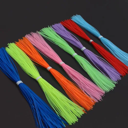 Miniatura 2 de Tigofly 16 paquetes de 5 pulgadas que brillan en la oscuridad luminosas 8 colores faldas de silicona piernas DIY cebo giratorio hilo de goma