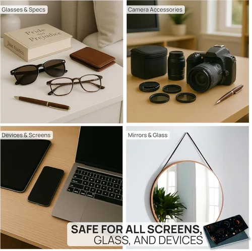 Miniatura 6 de Quick Cloth - Paños de limpieza de lentes de microfibra de 8 x 8 pulgadas, astrología, 1 paquete con funda, limpiador de lentes de doble cara