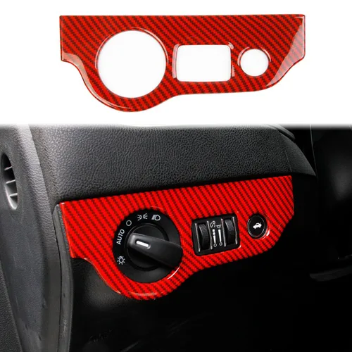 Miniatura 5 de Adhesivo de panel de botón de interruptor de faro de fibra de carbono para Dodge Charger 2011+/ Chrysler 300 2015-2021