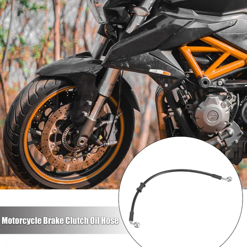 Miniatura 2 de Motoforti Universal 40 cm 15.75" Manguera de Aceite para Freno y Embrague de Motocicleta, Tubo de Línea Hidráulica Reforzada, Acero Inoxidable Negro