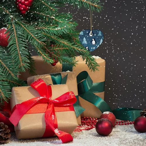 Miniatura 8 de Adorno de cerámica de pingüino para árbol de Navidad, adornos de árbol de Navidad de pingüino, decoración de árbol de Navidad para familiares