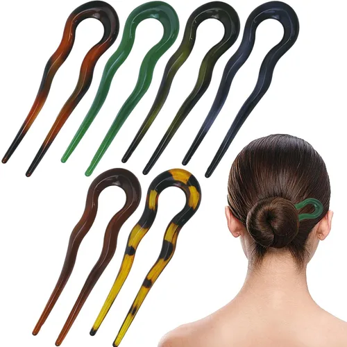 6 unids Vintage en forma de U horquilla de pelo francés puntiagudo horquilla Chignon U Bar pinzas para el pelo accesorios mujeres niñas horquilla