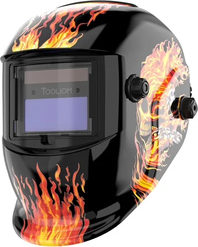 Miniatura 10 de TOOLIOM - Casco de soldadura con oscurecimiento automático, funciona con energía solar, con rango de sombra ajustable 4/9-13 para capucha
