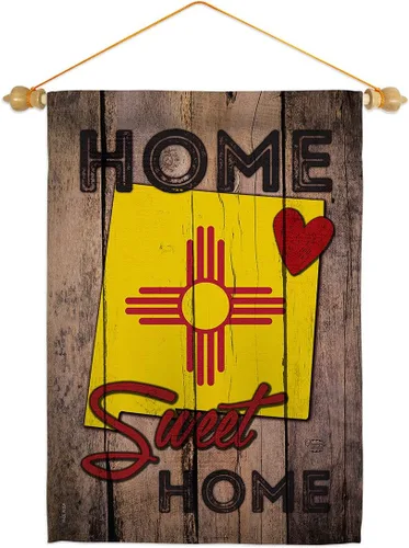 Estado Nuevo México Home Sweet Garden Bandera Set Madera Dowel Regional USA Territorios Americanos República País Particular Área Pequeña Decorativa