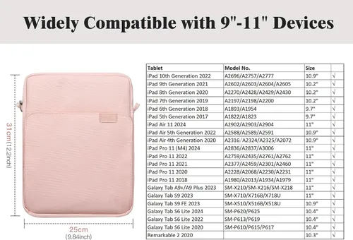 Miniatura 2 de TiMOVO - Funda para tablet de 9-11 pulgadas con correa para el hombro para iPad 11 pulgadas A16 2025, iPad 10.ª generación 10.9"/10.2", Galaxy Tab