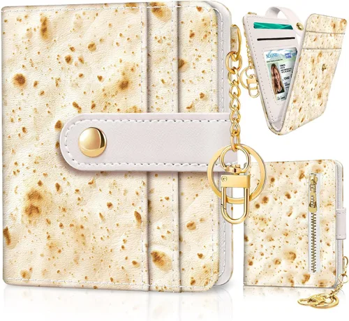Miniatura 19 de Jogjam Cartera pequeña para mujer, Rfid delgada y compacta para tarjetas de crédito, billetera plegable de piel sintética, bolsillo con cremallera