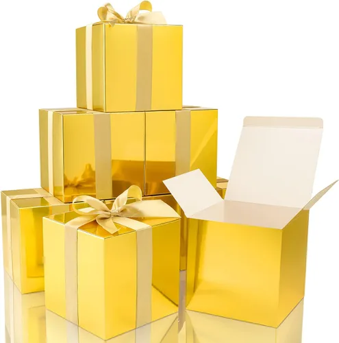 Miniatura 24 de COTOPHER 100 cajas de regalo pequeñas, cajas de regalo de 2 x 2 x 2 pulgadas, cajas de regalo de papel con cintas, caja de dulces para recuerdos