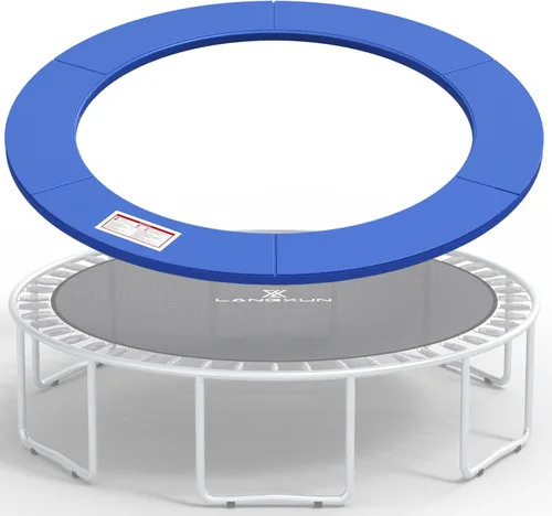 Miniatura 17 de LANGXUN - Almohadilla de seguridad universal para cama elástica de 8 pies, 10 pies, 12 pies, 14 pies, 15 pies, 16 pies, cubierta de espuma de Azul