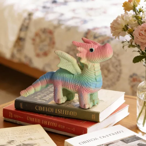 Miniatura 2 de Bonita decoración de dragones alados para estantería de escritorio en casa, regalo único para amigos y familiares, mini figura de dragón criatura