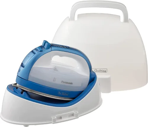 Panasonic NI-QL1000A - Plancha inalámbrica, portátil de 360 grados de estilo libre, plancha de vapor con puntas de precisión y suela de acero Azul