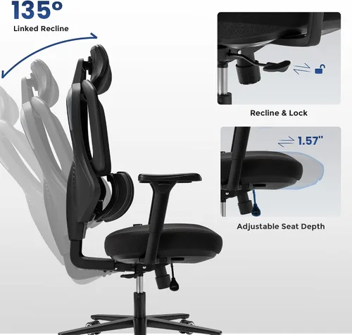 Miniatura 5 de EUREKA ERGONOMIC Typhon - Silla ergonómica de oficina, sillas de escritorio de oficina en casa, sillas de juegos para adultos, silla de oficina
