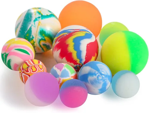 Miniatura 2 de Pllieay 12 bolas rebotantes de 3 tamaños de colores mezclados, bolas rebotantes y bolas rebotantes para cumpleaños de niños, bolsas de regalos