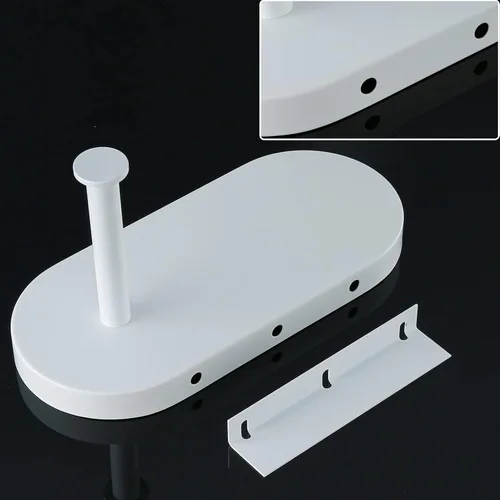 Miniatura 4 de RANDOM Soporte de papel higiénico blanco mate con estante para teléfono, accesorios modernos de baño de acero inoxidable SUS 304, dispensador