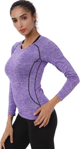 Miniatura 2 de NELEUS Women's 3 Pack Compression Shirts Long Sleeve Yoga Athletic Running T Shirt