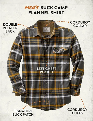 Miniatura 5 de Legendary Whitetails Buck Camp - Camisa de franela para hombre