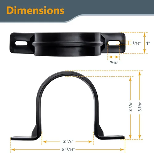 Miniatura 2 de POWERTEC 70319 Perchas para manguera de recolección de polvo de 2-1/2", tuberías y accesorios de recolección de polvo con tornillos de montaje