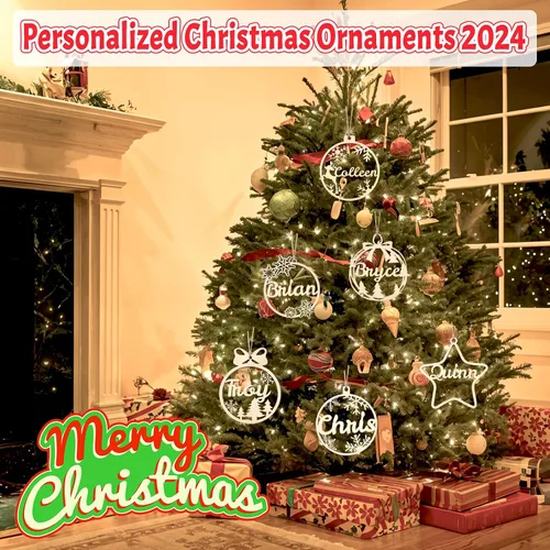 Miniatura 4 de Adornos de Navidad personalizados 2025 con nombres, adornos de madera personalizados de Navidad, adornos de pata personalizados, regalos