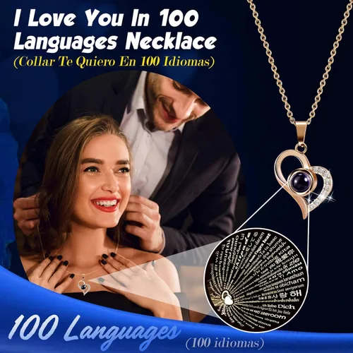 Miniatura 2 de AddWel Regalos de rosas para mujer, rosas azules reales preservadas con collar I Love You en 100 idiomas y lindo oso de musgo para novia, esposa
