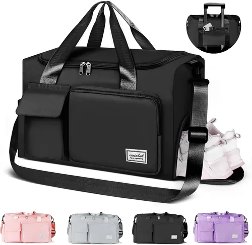 CS COSDDI - Bolsa de viaje deportiva con manga de carretera, bolsa de gimnasio deportiva para mujer, bolsa de mano con compartimento para zapatos,