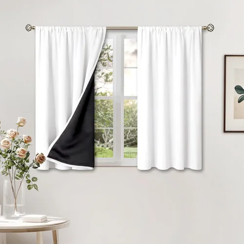Miniatura 46 de BGment - Cortinas opacas para sala de estar de 63 pulgadas de largo, juego de 2 paneles, cortinas para oscurecer toda la habitación, cortinas