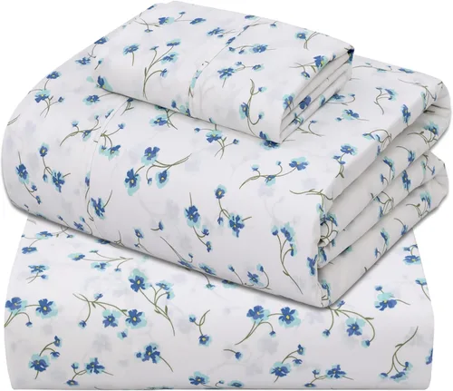 Miniatura 23 de ZOYER Sábanas de percal 100 % algodón tamaño King, refrescantes y transpirables para personas que duermen con calor, ropa de cama crujiente
